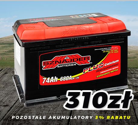 Akumulator Sznajder 12V72/74 P – Promocja 310 zł. Przy zakupie podaj hasło Internet.